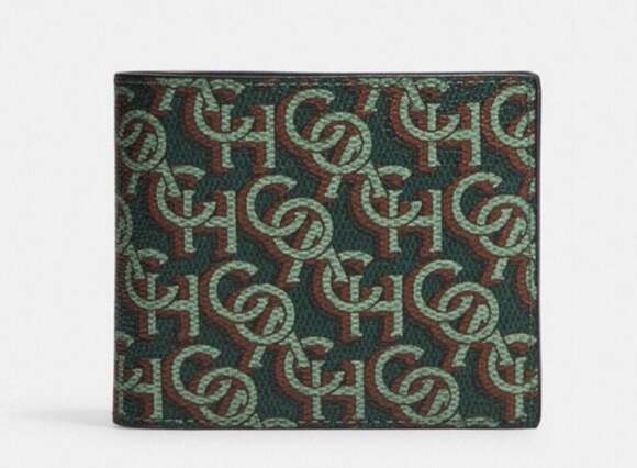 Coach 3 in 1 Wallet with Monogram Print in Amazon Green CF134 - Picture 1 of 4